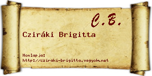 Cziráki Brigitta névjegykártya